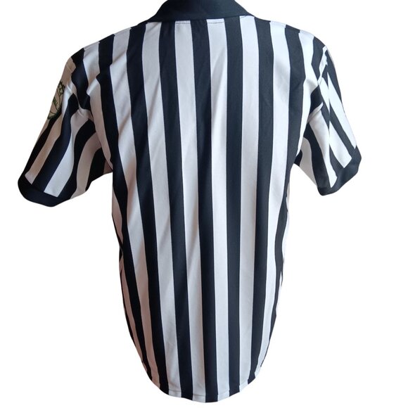 XL Vtg Wyoming Basketball Referee Shirt Striped 1980's Southern Athletic Patch - Picture 6 of 7